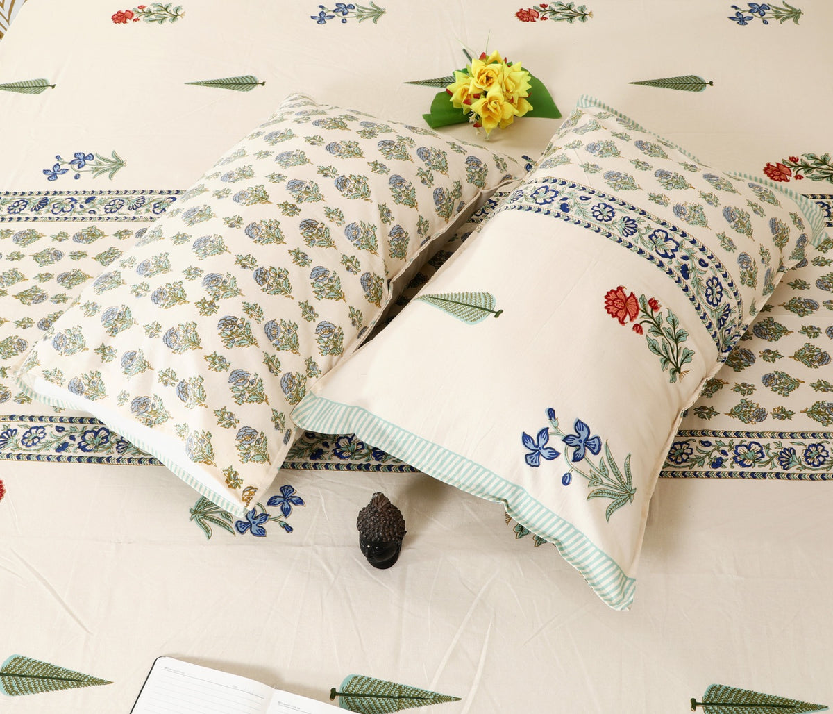 Prakriti Yuvraj Green Panel Floral Pure Cotton King Size Bedsheet 108x108 with 2 Pillow Covers Bedsheet 1Xb701hSzEzYqwqFM27sNbRxgdH0v8Nq6_w2000