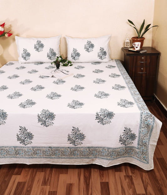 Neem Buta Hand Block Printed Murugan Cotton Double Bedsheet 95x108 with 2 Pillow Covers Bedsheet 1Y2j0ZXi3v5Bi1p4ACM7uLb1sLQKgO5tS_w2000
