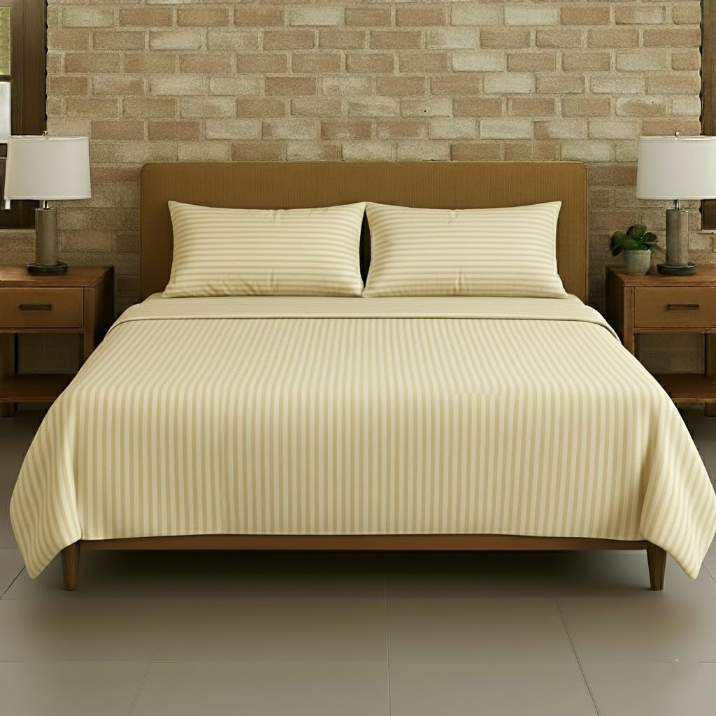 Plain Cotton Satin Stripe Double Bedsheet 93x108 with Pillow Covers | 10 Colours | Wholesale Beige Bedsheet 1ZfTDk-Sc_VVa0OATU3qCbeOOtIj6dbBA_s0