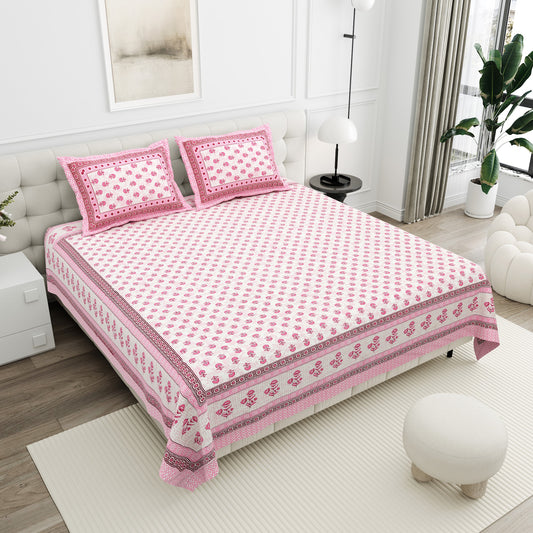 Gulabi Baby Pink Buta Cotton Double Bedsheet 90x108 with 2 Pillow Covers Bedsheet 1_7rhmkF6qYzYwYC2I7svfn8joGwOnBi3_w2000