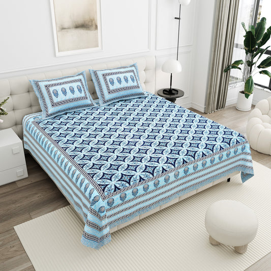 Neelam Navy Star Trellis Cotton Double Bedsheet 90x108 with 2 Pillow Covers Bedsheet 1_lHqee83LJAii1pTZHAAoGhhOAVwmWAz_w2000