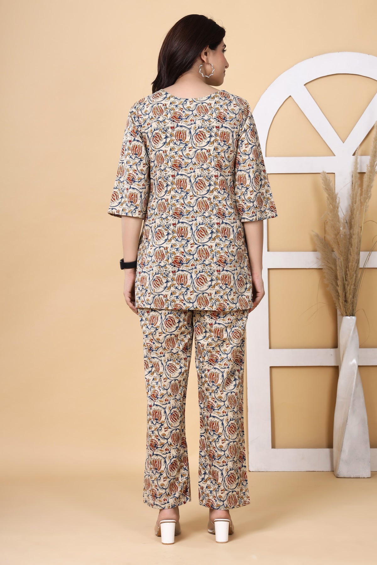 Brown Multi Floral printed co-ord set – make to order wholesale – view 2