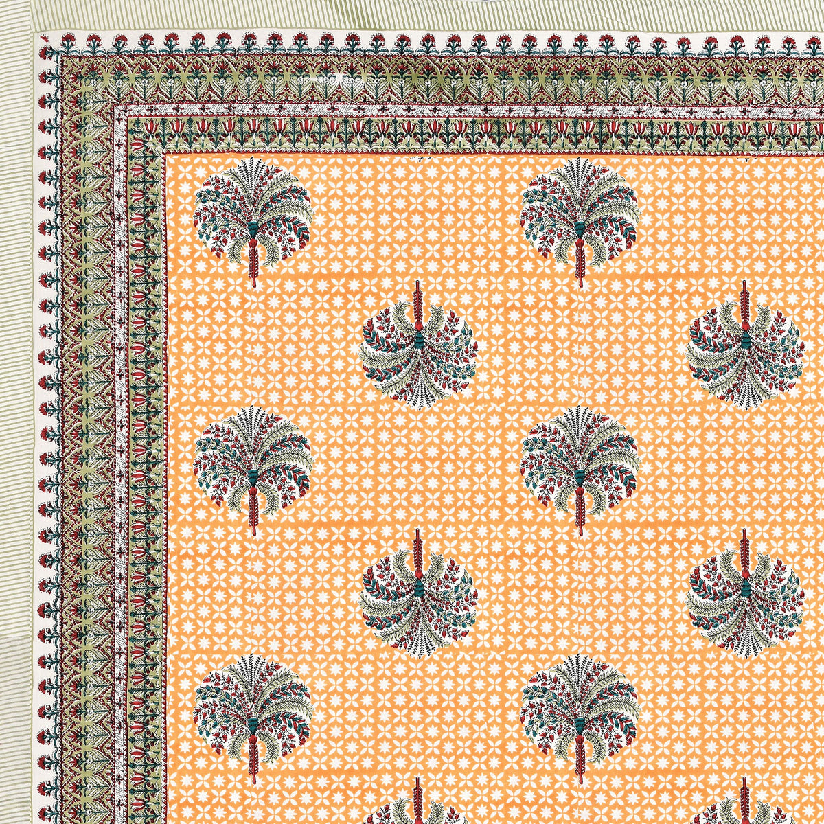 Peach Palm Buta pure cotton double bedsheet 90x108 – Unnati collection – view 4