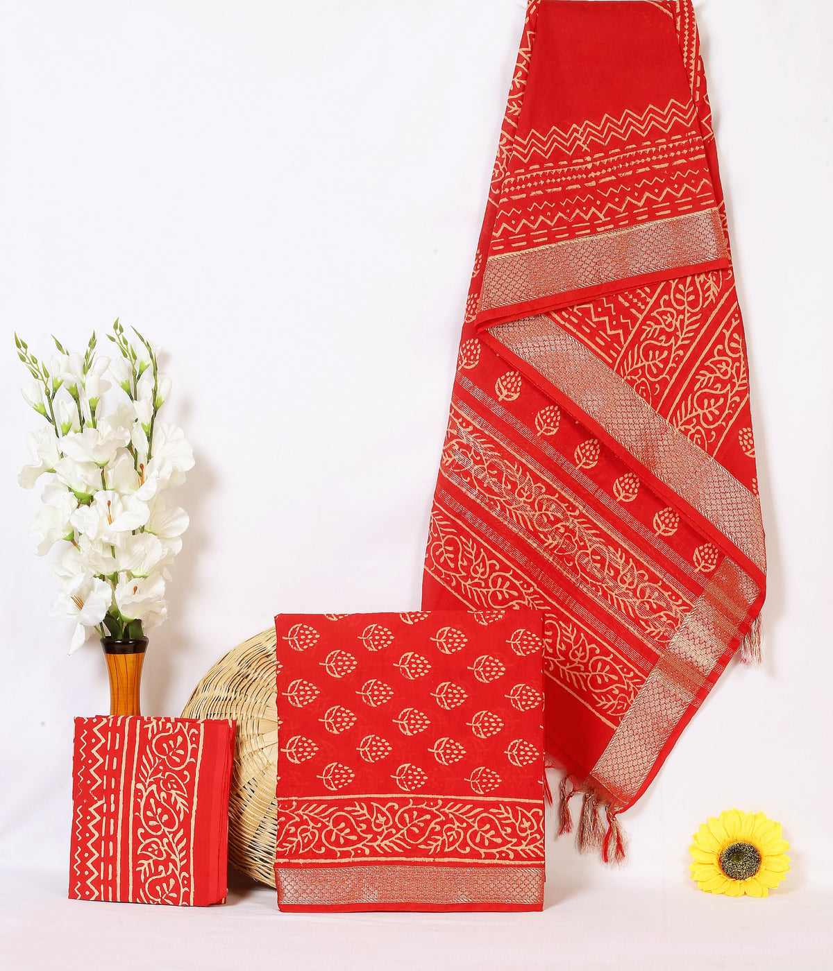 Maheshwari Silk Hand Block Print Suit Material | Laal Mehrab – Red Arch Buti | Red | Golden Zari Border | Wholesale Suit Material 1adn2F2tNEO2EWUsYwLIZZX601y0LerIm_w2000