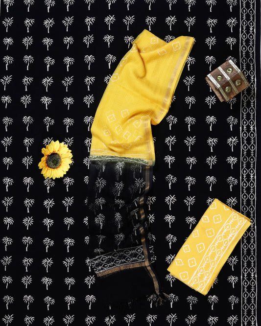 Rangeen Black Palm Buti Hand Block Print Cotton Suit with Kota Doria Dupatta – Unstitched 3 Piece Suit Material 1aifPZWUG8KUtkP31aQsayDBcEGBSjloe_w2000