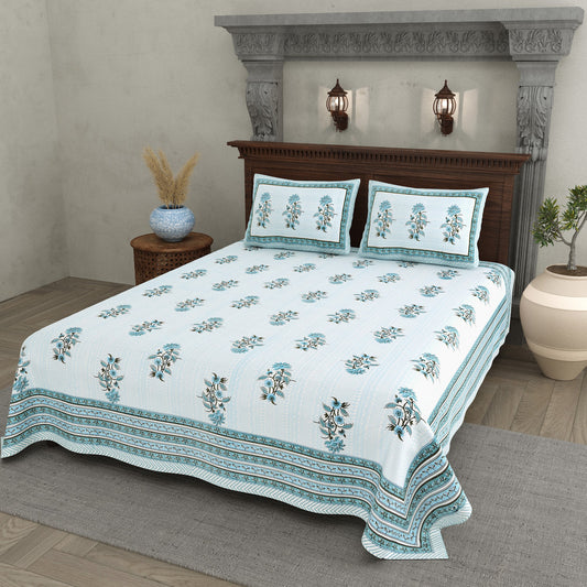 Moti Buta Teal Big Buta Cotton Double Bedsheet 90x108 with 2 Pillow Covers Bedsheet 1b6aiYGXXfSD4De9iLK1Ub7pani194mHd_w2000