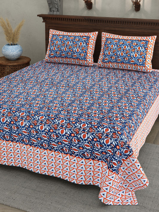 Haveli Navy Anar Jaal Cotton Double Bedsheet 90x108 with 2 Pillow Covers Bedsheet 1bGoyE8t7T4OuVVRVz-JPFxgfS8QK4fDL_w2000