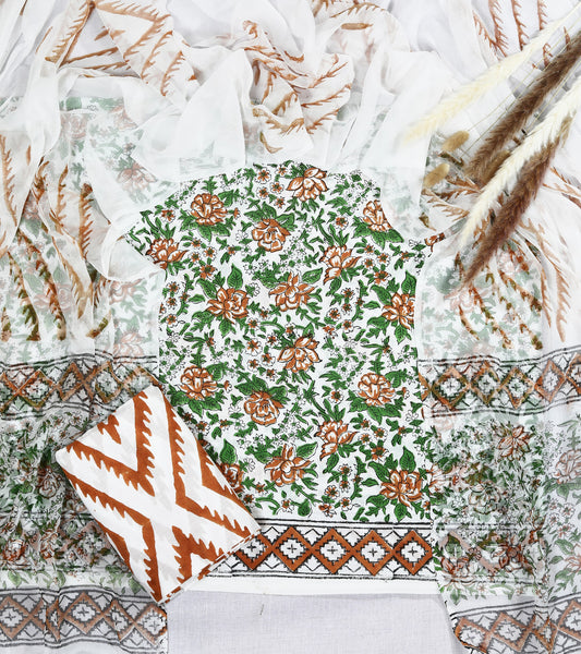 Gulnaar Green Rust Floral White Hand Block Print Cotton Suit with Chiffon Dupatta – Unstitched 3 Piece Suit Material 1bLWCT6L2ro8DrfCMn1EGCwchFNuAB1Qh_w2000