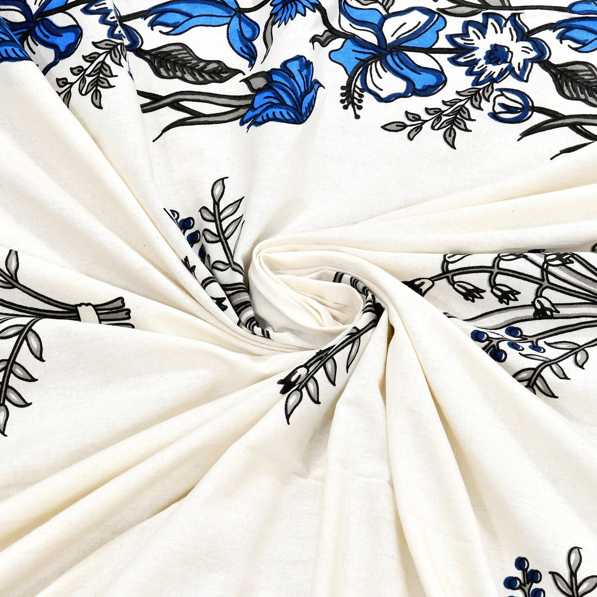 Kalashree Blue Border Floral Bel Premium Cotton Double Bedsheet 100x108 with 2 Pillow Covers Bedsheet 1buOMVSbzvWtyXzXEwmcsqsrd4vn2LmPI_w2000