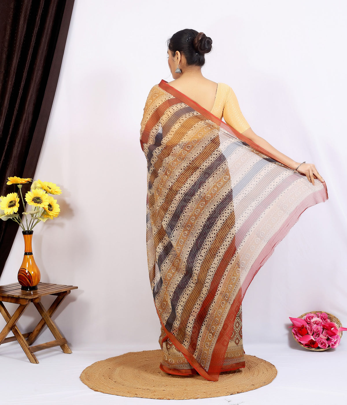 Rust Geometric Bagru Kota Doria Hand Block Print Saree with Blouse Saree 1dJLCuHUbCgPUpUmX9PrfQjzFyICbVasB_w2000