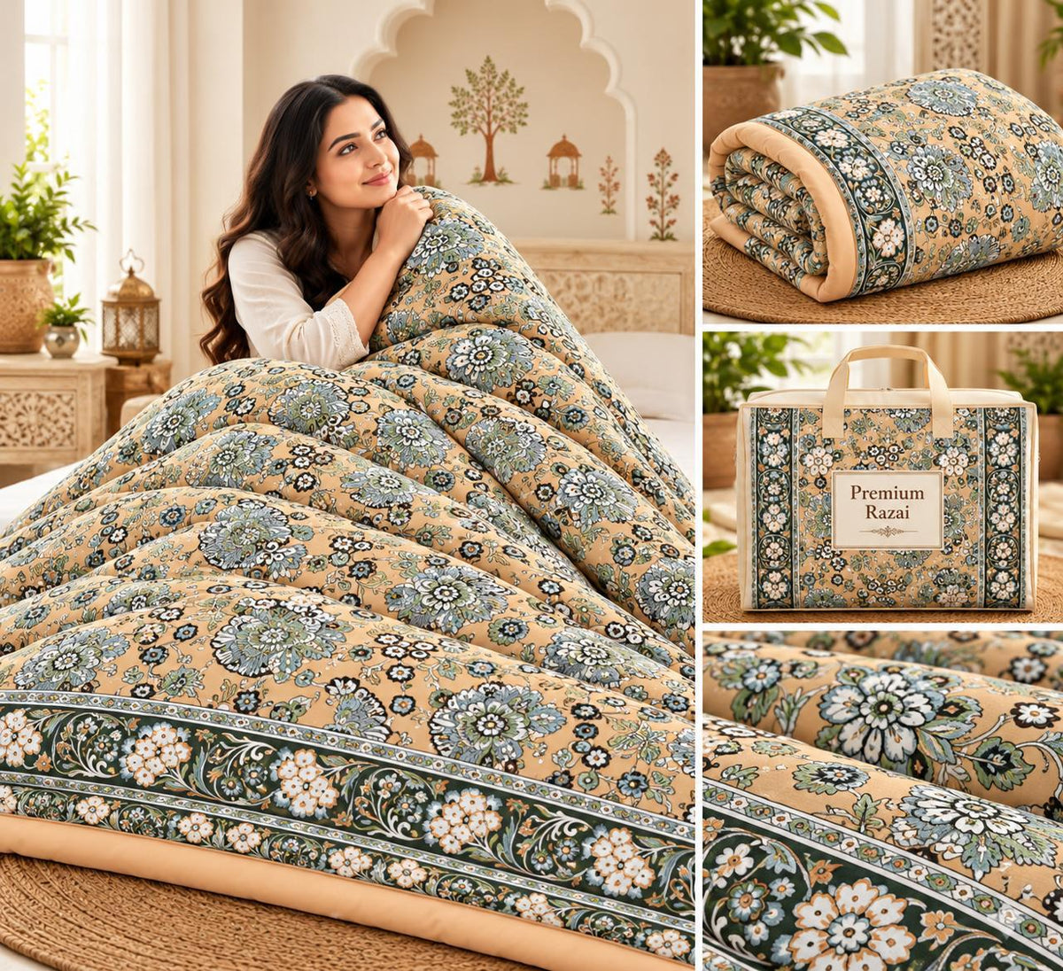 Beige Black Floral Jaipuri Mulmul Razai – Reversible, Cotton Filled Razai 1dhoazWzXBN9yLE1nkknixlVvWx_UKNtV_w2000