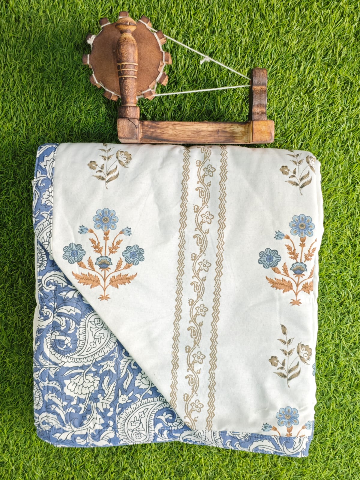 Blue Paisley Stripe Reversible Double Bed Dohar 90x100 – Styler Collection Dohar 1dmnvqBhcTeUJh5lOyrpwlRLjRtgpuw1O_w2000