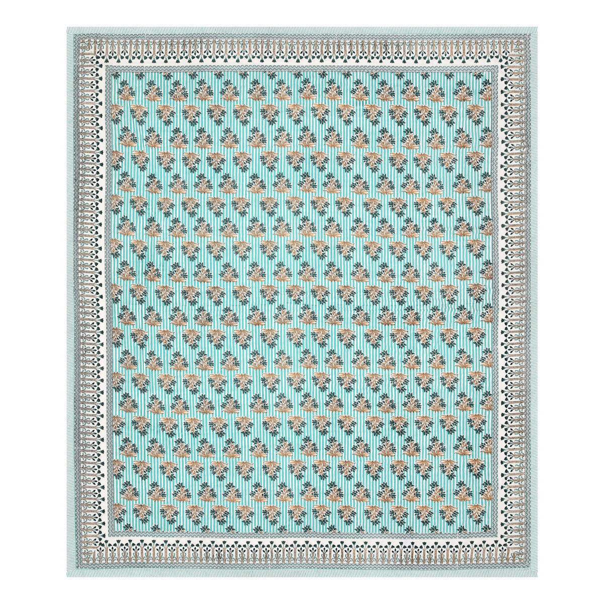 Aqua Mini Buta pure cotton double bedsheet 90x108 – Unnati collection – view 3