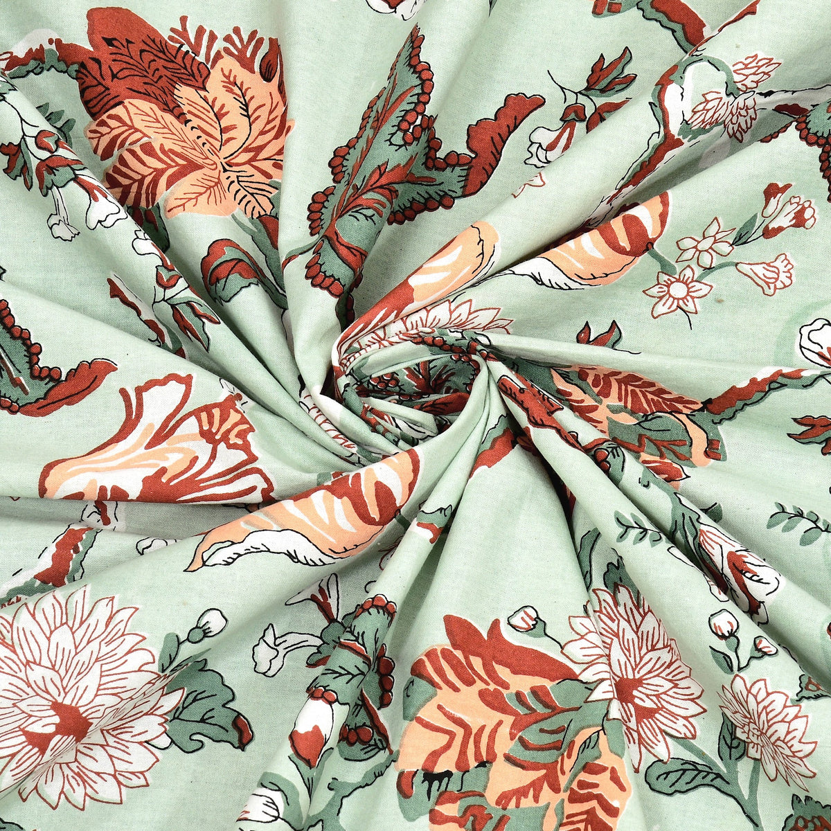 Unnati Sage Green Bird Floral Pure Cotton Double Bedsheet 90x108 with 2 Pillow Covers Bedsheet 1f0ujobyarJ1qhPhn04Uc-uCi_jK-o_nY_w2000