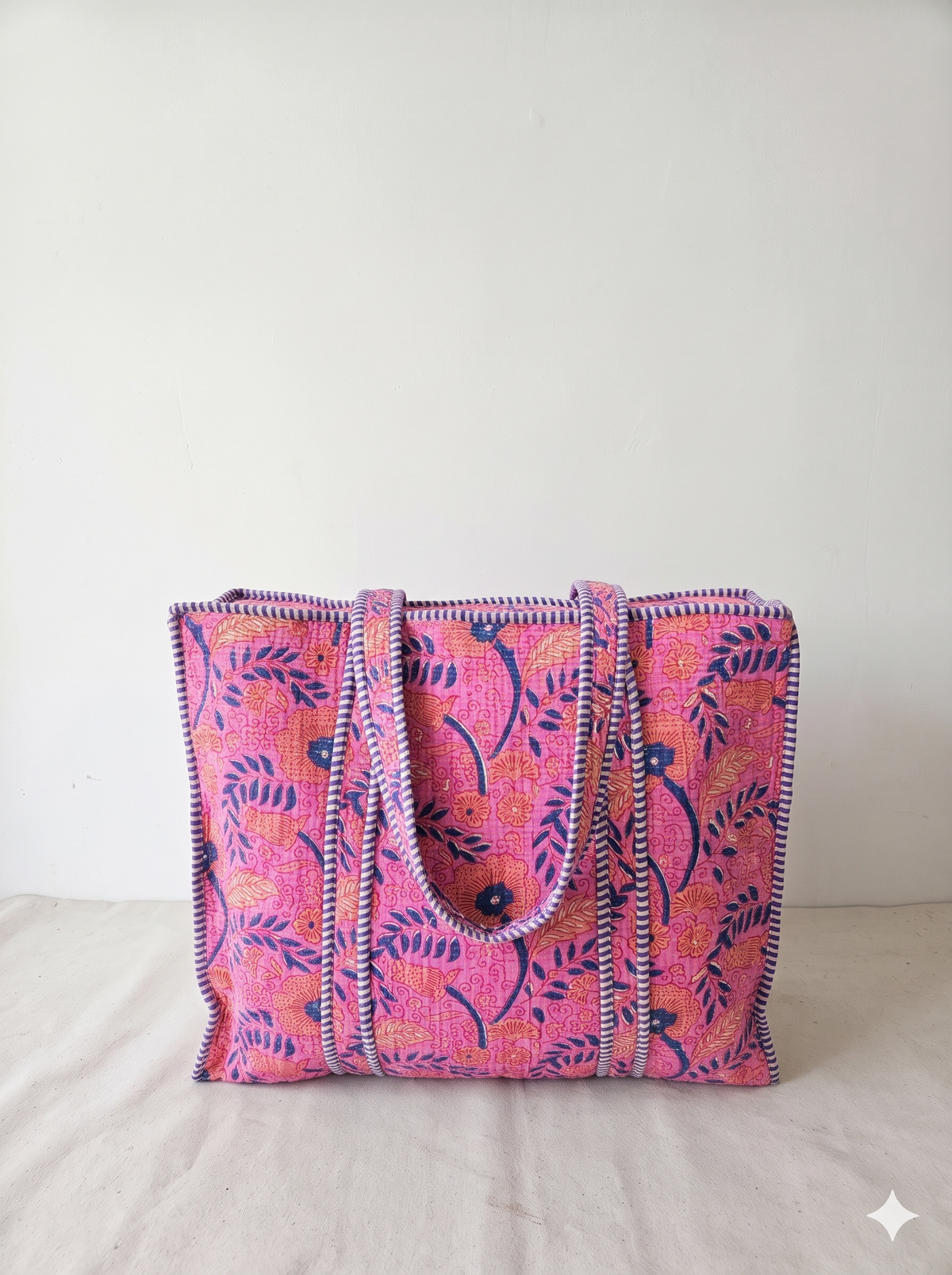 Jaipuri Printed Quilted Cotton Tote Bag | Gulabi Bagh – Magenta Floral Vine | 18x18 inch | Zipper & Inside Pocket | Wholesale Tote Bag 1fKQ4B3hwl9uAEHErc-XYYhwBlOCuxAPH_w2000