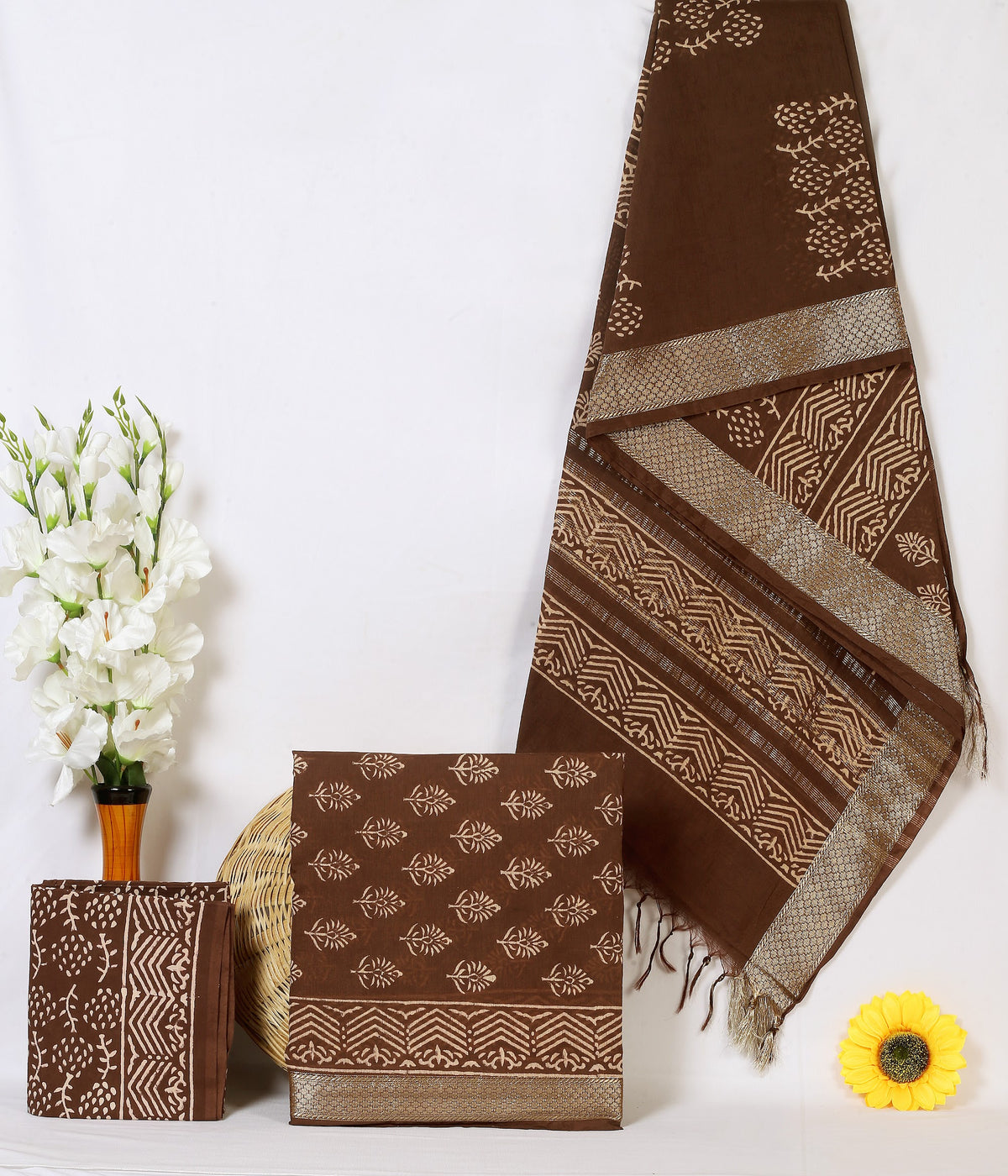Maheshwari Silk Hand Block Print Suit Material | Kahwa Mehrab – Coffee Arch Buti | Coffee Brown | Golden Zari Border | Wholesale Suit Material 1fO4J0mJ2V2Syz-HDFJ8QKyvnL3i8p5-8_w2000