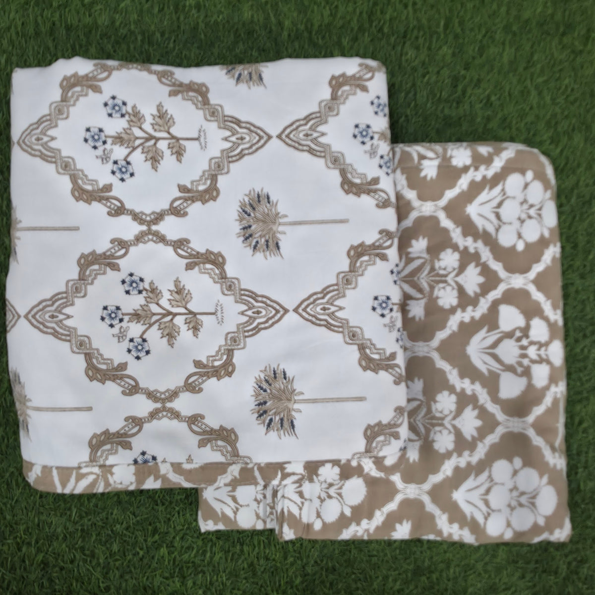 Beige Mughal Arch Jaal Reversible Single Dohar – Pack of 2 (58x87 in) Dohar 1g-FbUUqmOCpgBJEb0Y-fx6ko8LFDUn88_w2000