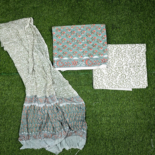 Gulnaar Aqua Grey Mini Floral Hand Block Print Cotton Suit with Chiffon Dupatta – Unstitched 3 Piece Suit Material 1gLSX02WGPdsQbwbA2K2fpS5ja8TPe939_w2000