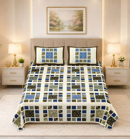 Kalashree Olive Patchwork Check Premium Cotton Double Bedsheet 100x108 with 2 Pillow Covers Bedsheet 1gZQRq49CAC1ZdxSTMJw5QxcPsAnZlyoa_w2000