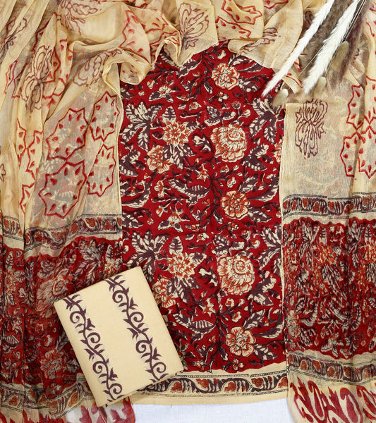 Gulnaar Maroon Floral Jaal Hand Block Print Cotton Suit with Chiffon Dupatta – Unstitched 3 Piece Suit Material 1hnfR2krK_zB0CNqq5ue75RIJiPwTJiWV_w2000