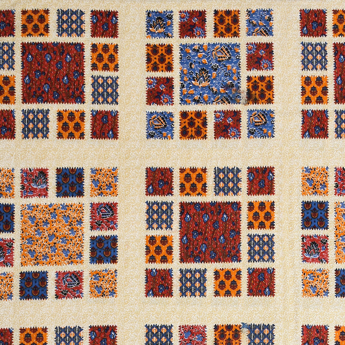 Kalashree Maroon Patchwork Check premium cotton double bedsheet 100x108 with 2 pillow covers – maroon and multicolour – wholesale Jaipur – view 3