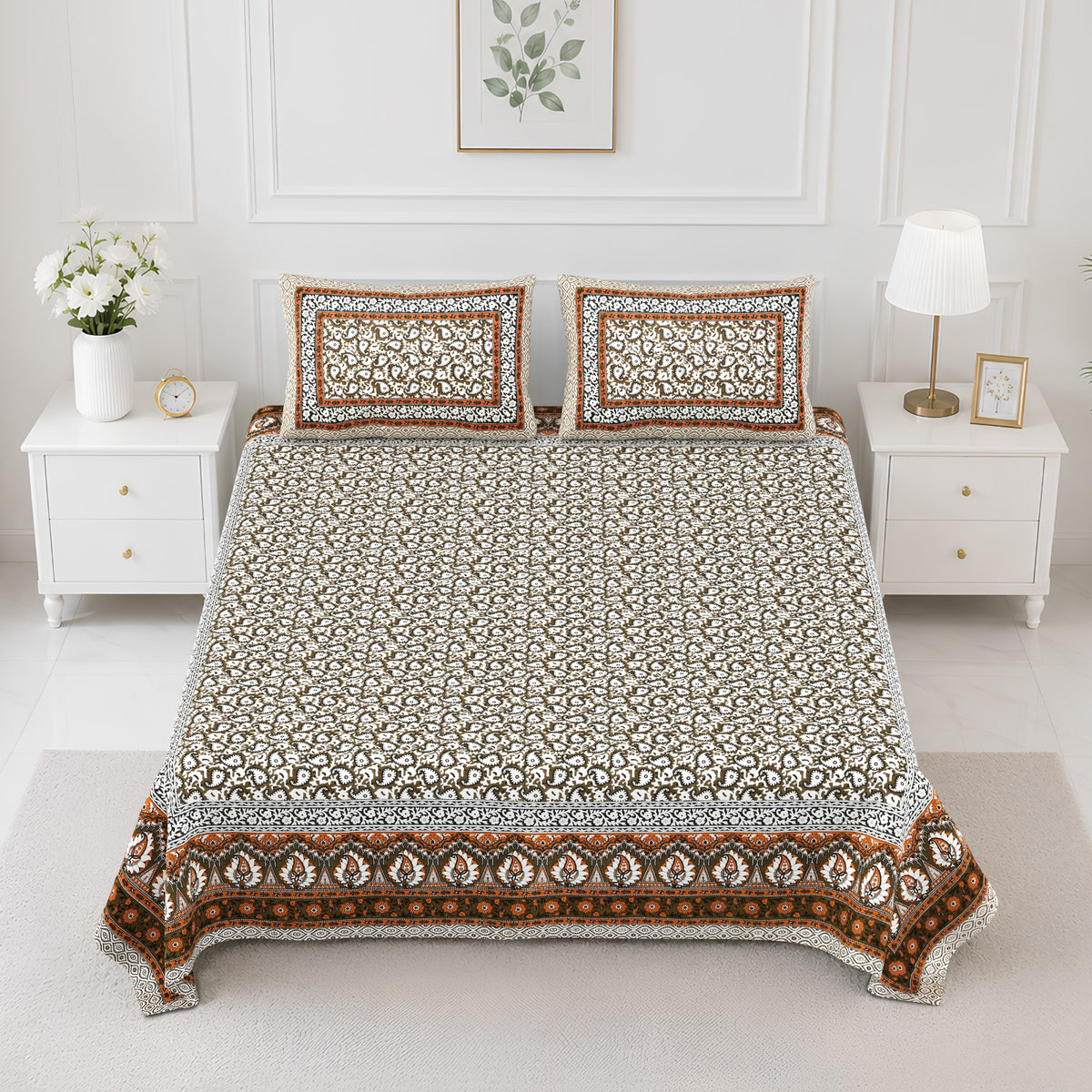 Elite Brown Floral Butti Cotton Double Bedsheet 90x108 with 2 Pillow Covers Bedsheet 1iFNvd7TKe54DYt7VxU0BR-GMfC7ciFCM_w2000