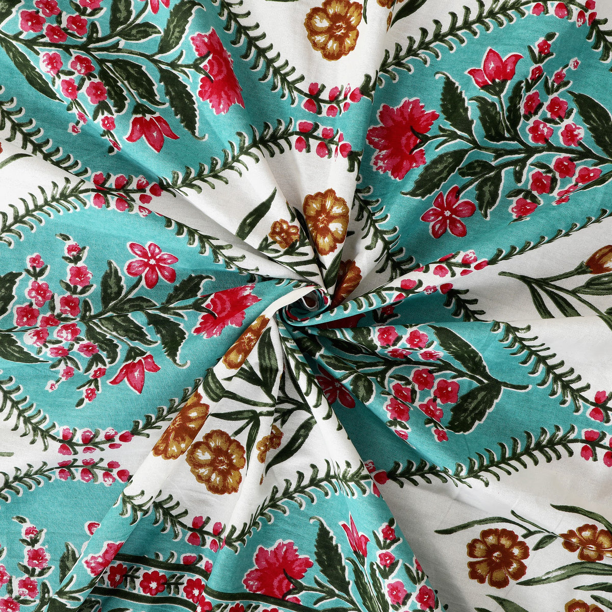 Bagru Mahal Teal Mughal Arch Cotton King Size Bedsheet 108x108 with 2 Pillow Covers Bedsheet 1iRDyX8QQSuZcUa1xP67smdAbiqCP4Z1N_w2000