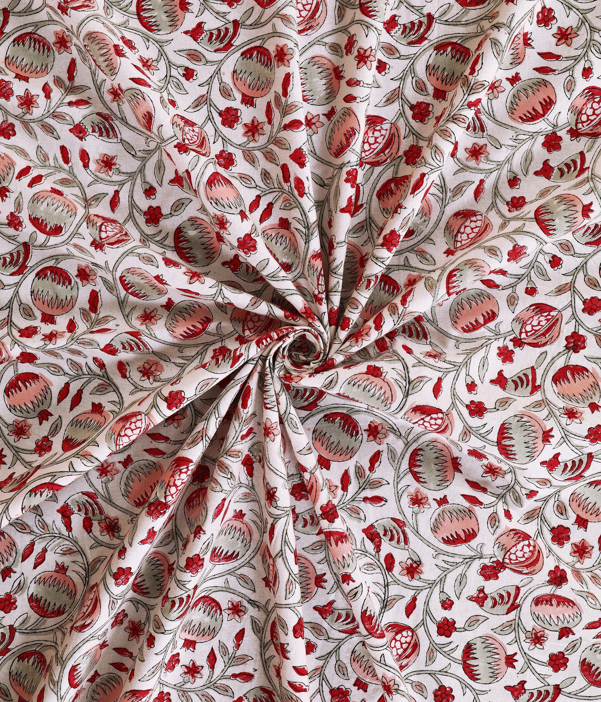 Gulabi Jaal hand block printed Murugan cotton double bedsheet 95x108 with 2 pillow covers – pink and red – wholesale Jaipur – view 5