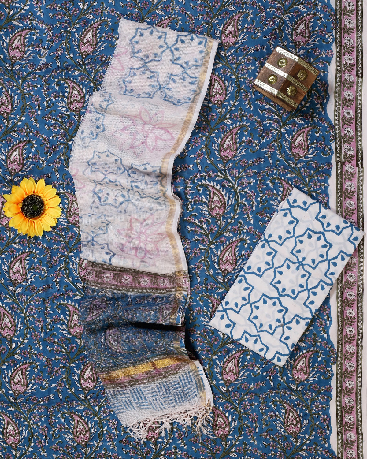 Rangeen Indigo Paisley Hand Block Print Cotton Suit with Kota Doria Dupatta – Unstitched 3 Piece Suit Material 1jTFCw7OQgafQ3EBWMytNc3ZwqKy_pG15_w2000