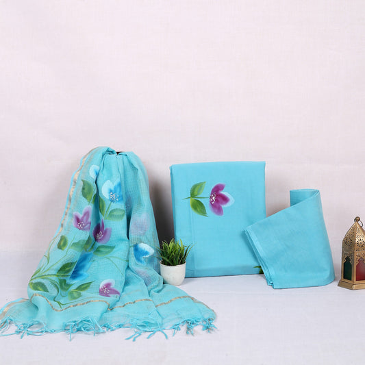 Rangeen Aqua Painted Floral Hand Block Print Cotton Suit with Hand-Painted Kota Doria Dupatta – Unstitched 3 Piece Suit Material 1jWjeiO_L3mwziZllXPqY3pNexdiaGEYZ_w2000