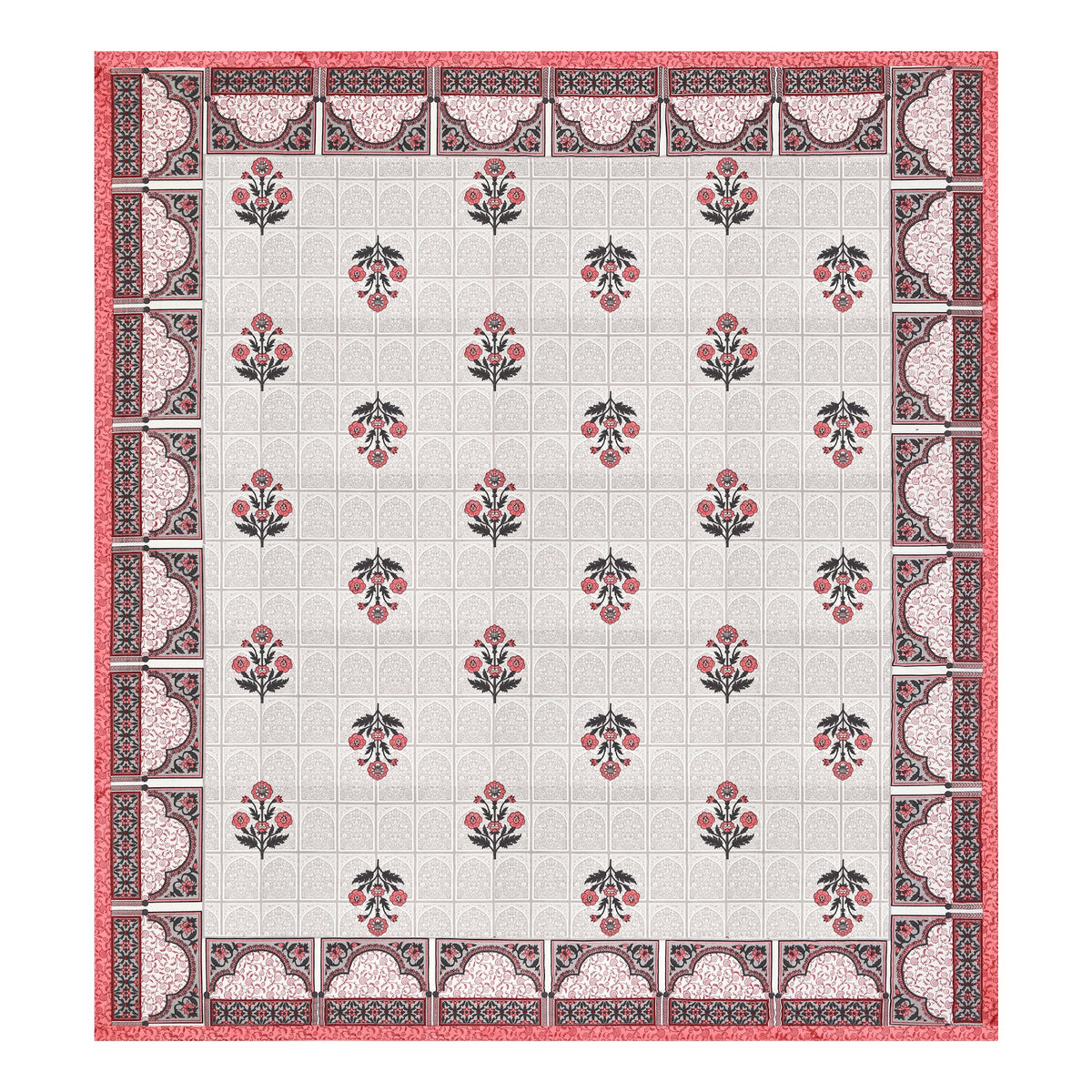 Kalashree Grey Pink Mughal Panel Premium Cotton Double Bedsheet 100x108 with 2 Pillow Covers Bedsheet 1jl3KZAi8oost_Auc3Mu6PS01ORYa_grr_w2000