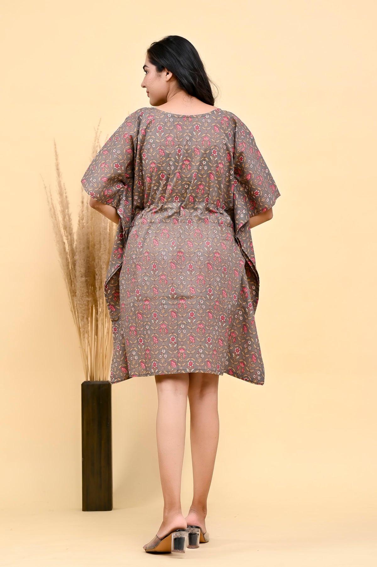 Printed Cotton Kaftan Dress 36 inch Knee Length – Mauve Floral (Make to Order) Ready to Wear 1jxleTSRtJZuPPW0Bvc9Dzuy1-WNG-KsS_w2000