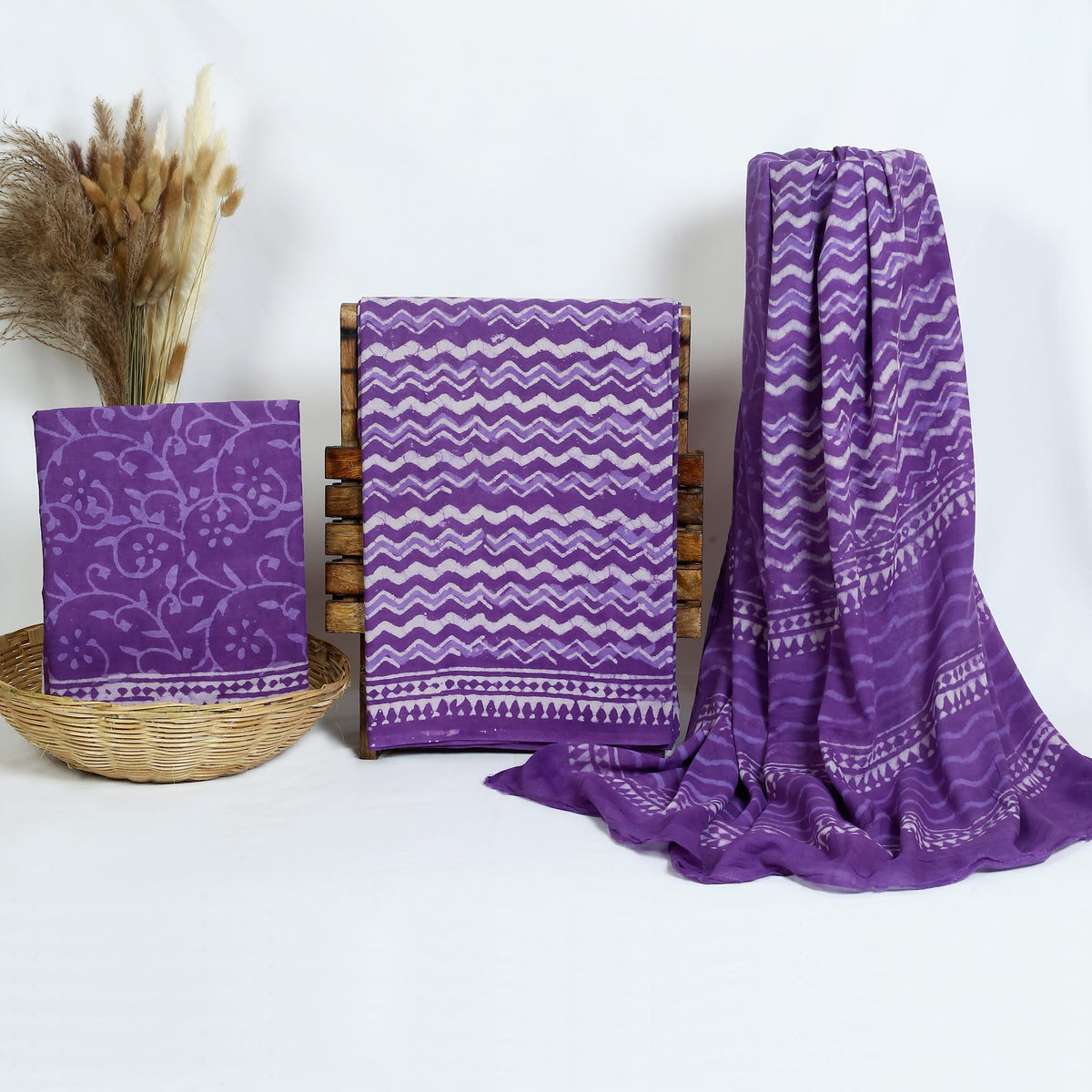 Hand Block Print Cotton Suit Material with Mulmul Dupatta | Lavender Lehar – Lilac Wave | Lilac & White | Wholesale Suit Material 1k3VdqmrqFIfxtq6FU2mjQ_UZzNJhJYxV_w2000