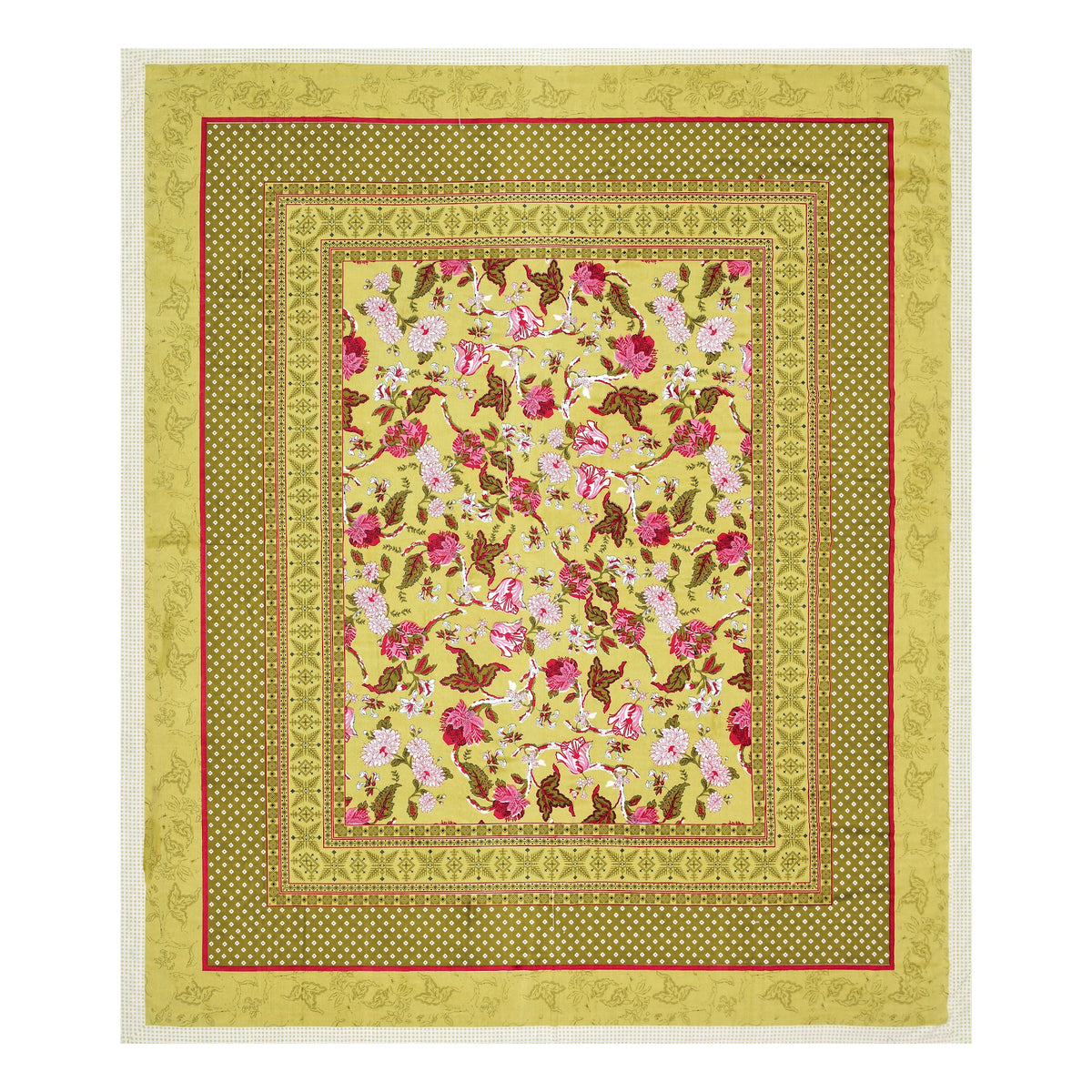 Olive Rose Bouquet pure cotton double bedsheet 90x108 – Unnati collection – view 3