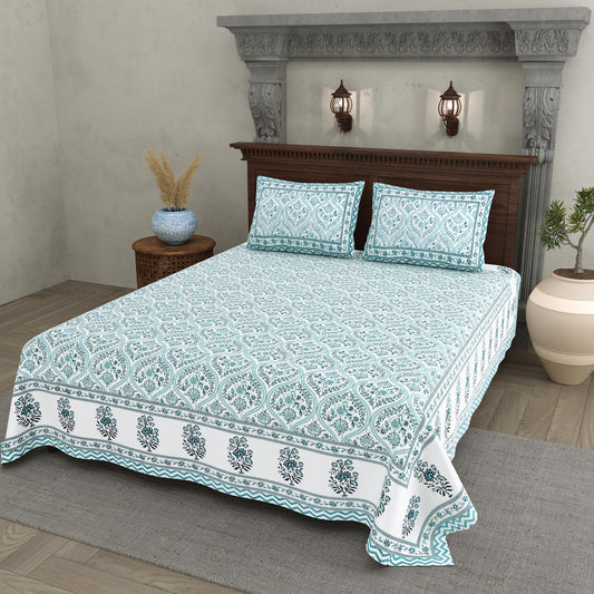 Neelam Powder Blue Damask Cotton Double Bedsheet 90x108 with 2 Pillow Covers Bedsheet 1kZJT4lAXH6V5y1ABiPWWGdXV6VznP-Se_w2000