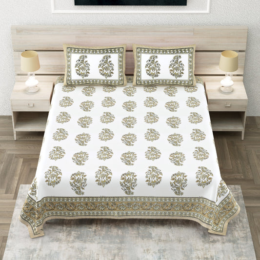 Avantika Olive Mughal Buta Cotton King Bedsheet 108x108 With 2 Pillow Covers Bedsheet 1lQW5q22Zyje-yHqRaSNRZTIfTnyNME89_w2000