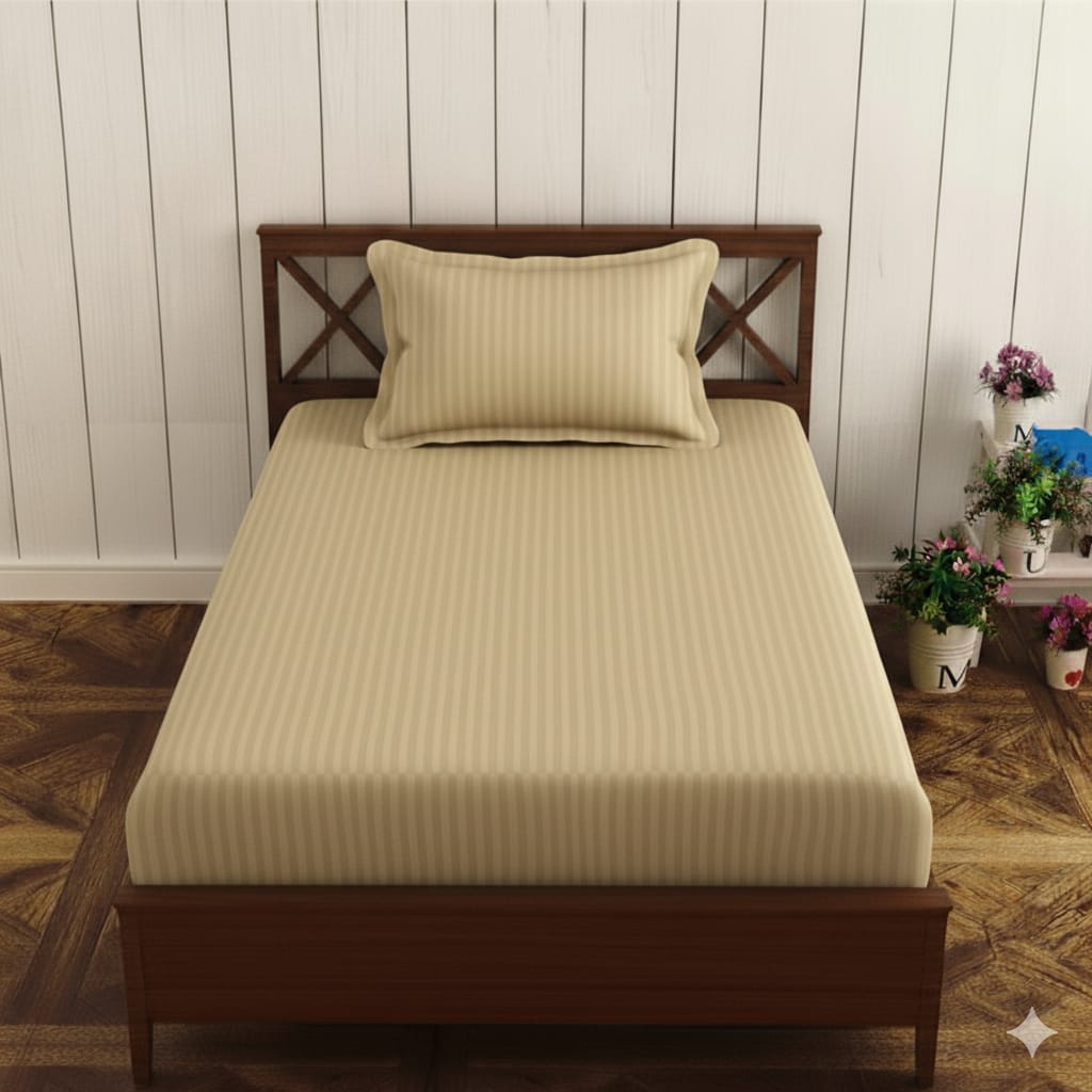 Plain Cotton Satin Stripe Single Bedsheet 63x90 with Pillow Cover | 8 Colours | Wholesale Beige Bedsheet 1mshO-w6M_rfOihjYWOQBQa6xpsD-pKST_s0