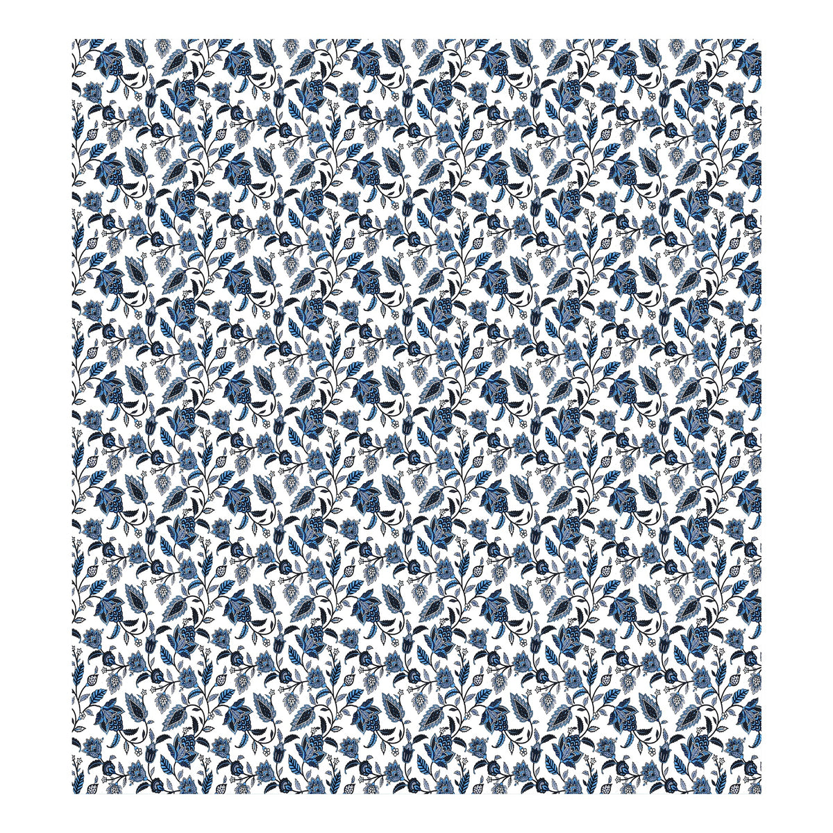Kalashree Indigo Floral Jaal premium cotton double bedsheet 100x108 with 2 pillow covers – indigo blue – wholesale Jaipur – view 5