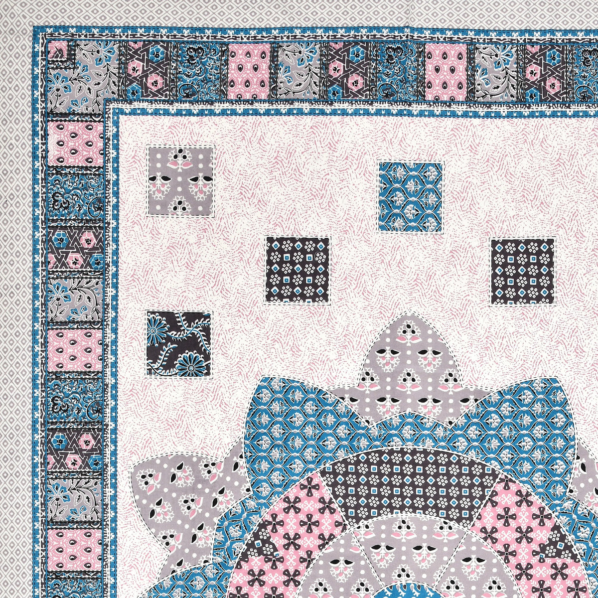 Elora Aqua Patchwork Medallion Murugan Cotton Single Bedsheet 60x90 with 1 Pillow Cover Bedsheet 1o3h0Gs3MAyPfQFfA5We2tqm5JqKFQuH__w2000