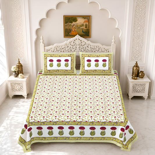 Premium Royal Block Yellow Tulip Border Cotton Double Bedsheet 90x108 with 2 Pillow Covers Bedsheet 1oOK9LIbu8J01icqyPUya173uWu-k5Qq9_w2000
