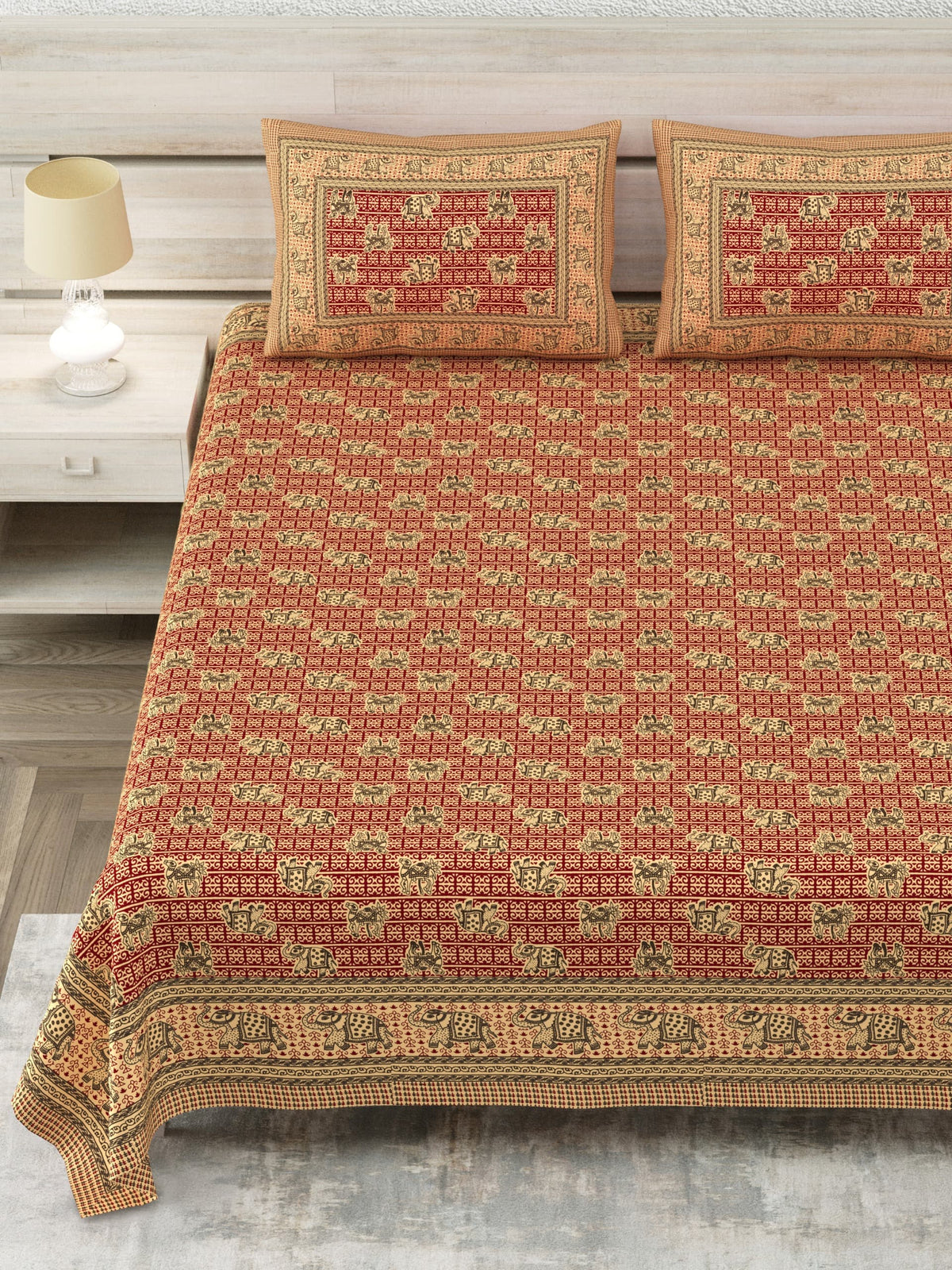 Royal Sanganer Saffron Orange Jaal Pure Cotton Double Bedsheet 90x108 with 2 Pillow Covers Bedsheet 1onUxGh3aiVPl8aMBBMr5lKUVb8Q-ItEj_w2000