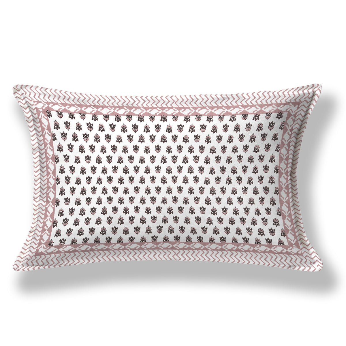 Elora Mauve Grey Buti Border Murugan cotton single bedsheet 60x90 with pillow cover – mauve grey – wholesale Jaipur – view 4