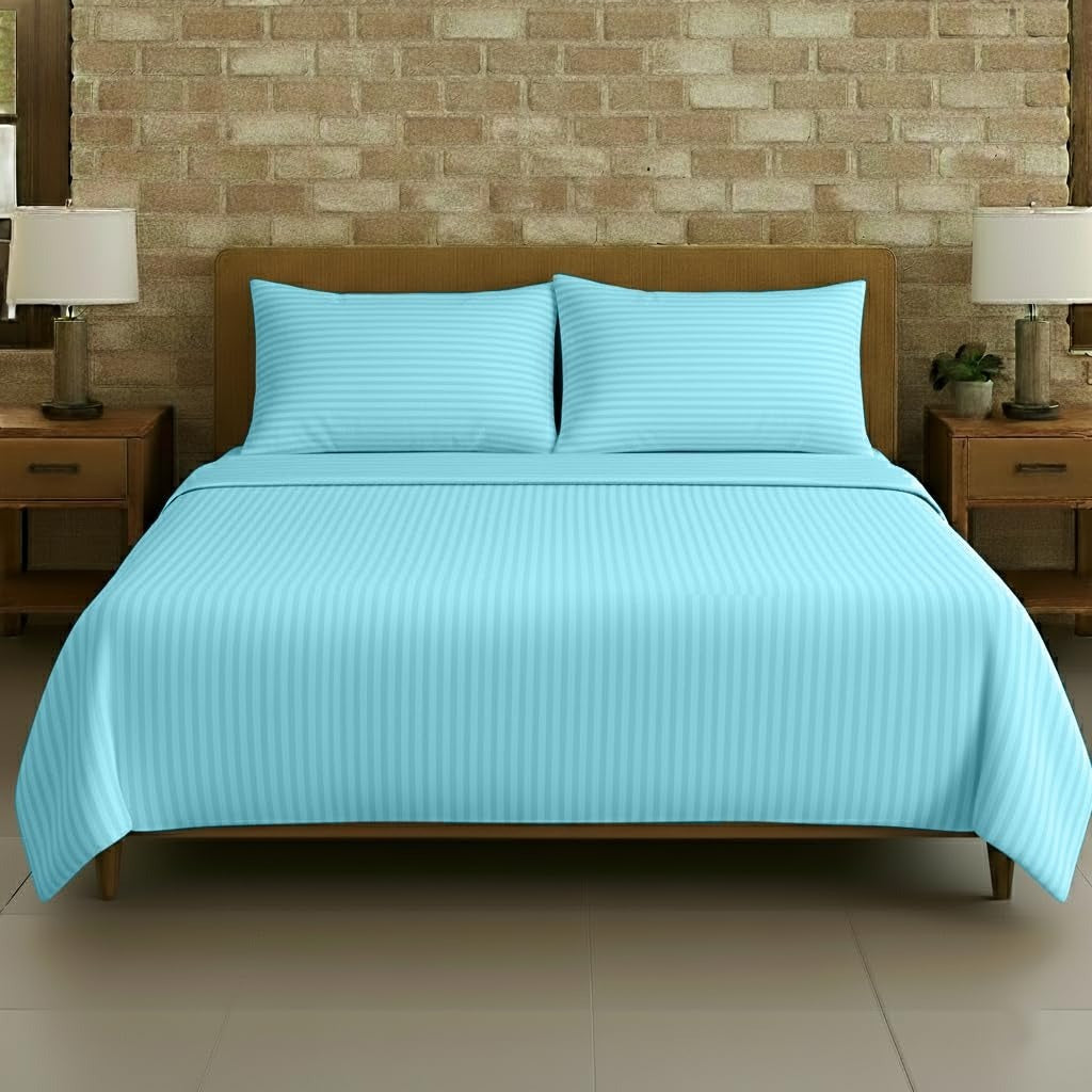 Plain Cotton Satin Stripe Double Bedsheet 93x108 with Pillow Covers | 10 Colours | Wholesale Aqua Bedsheet 1q9gX-XcZB9IyDEIVwyWdB5J6IhXdT5m-_s0