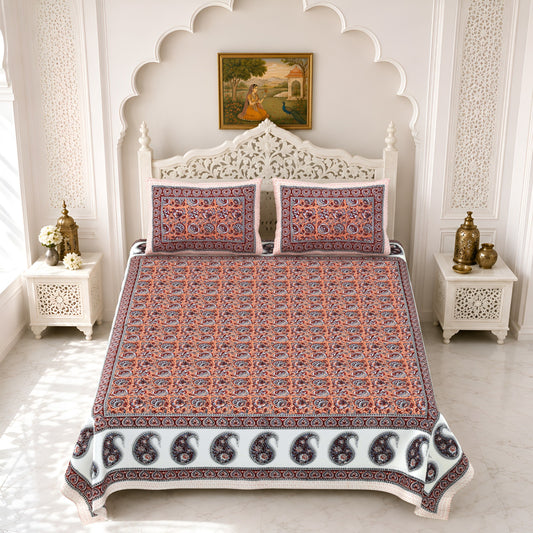 Premium Royal Block Rust Paisley Border Cotton Double Bedsheet 90x108 with 2 Pillow Covers Bedsheet 1sAHmSHc5yVQndsEhMT3Wwl_hiVJDDGyb_w2000