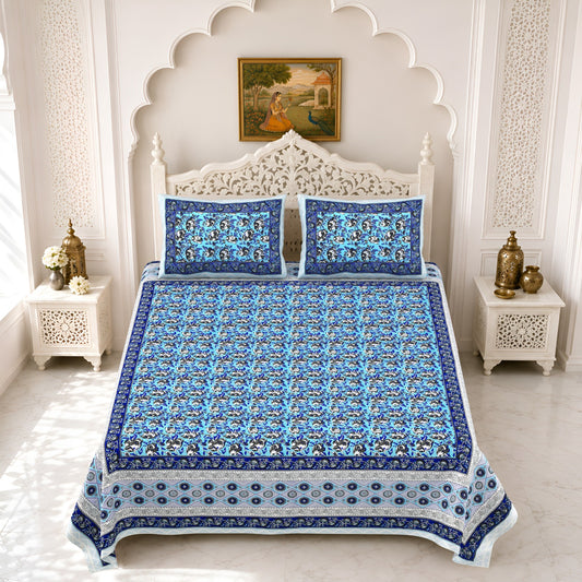 Premium Royal Block Royal Blue Jaal Cotton Double Bedsheet 90x108 with 2 Pillow Covers Bedsheet 1tTonPd59RxK8J9KPFRxR9E6KTJpgZ3YF_w2000