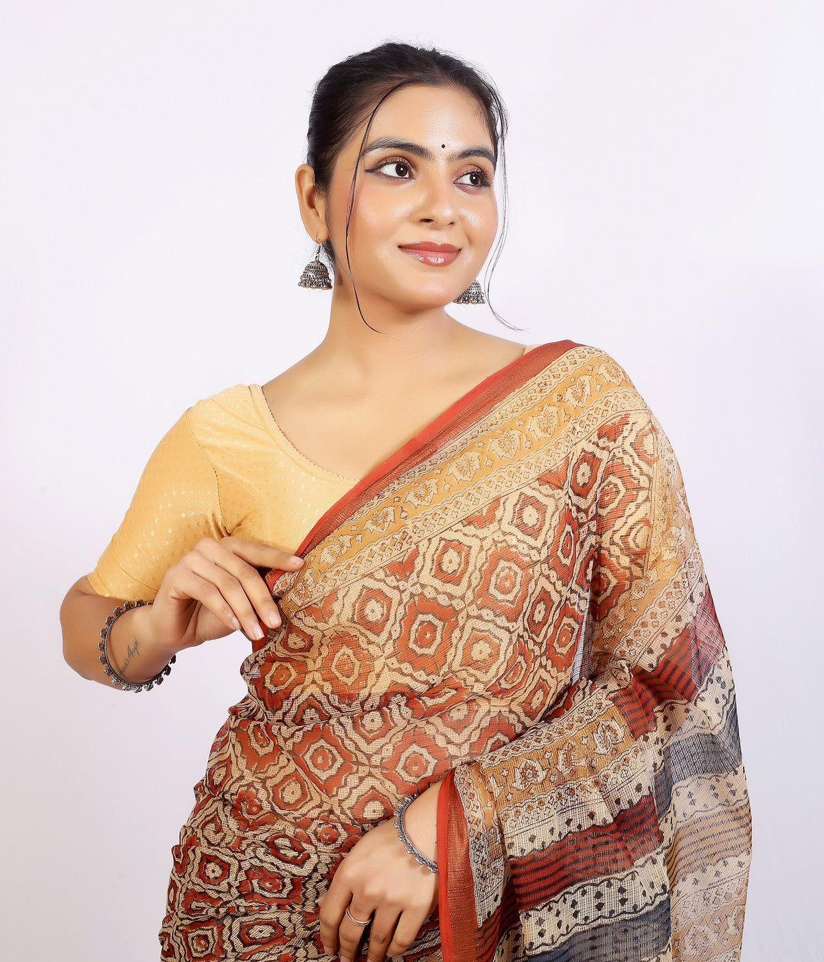 Rust Geometric Bagru Kota Doria Hand Block Print Saree with Blouse Saree 1tXS8eJFvaz8zML1smujSPn-mDtZRoZ8W_w2000