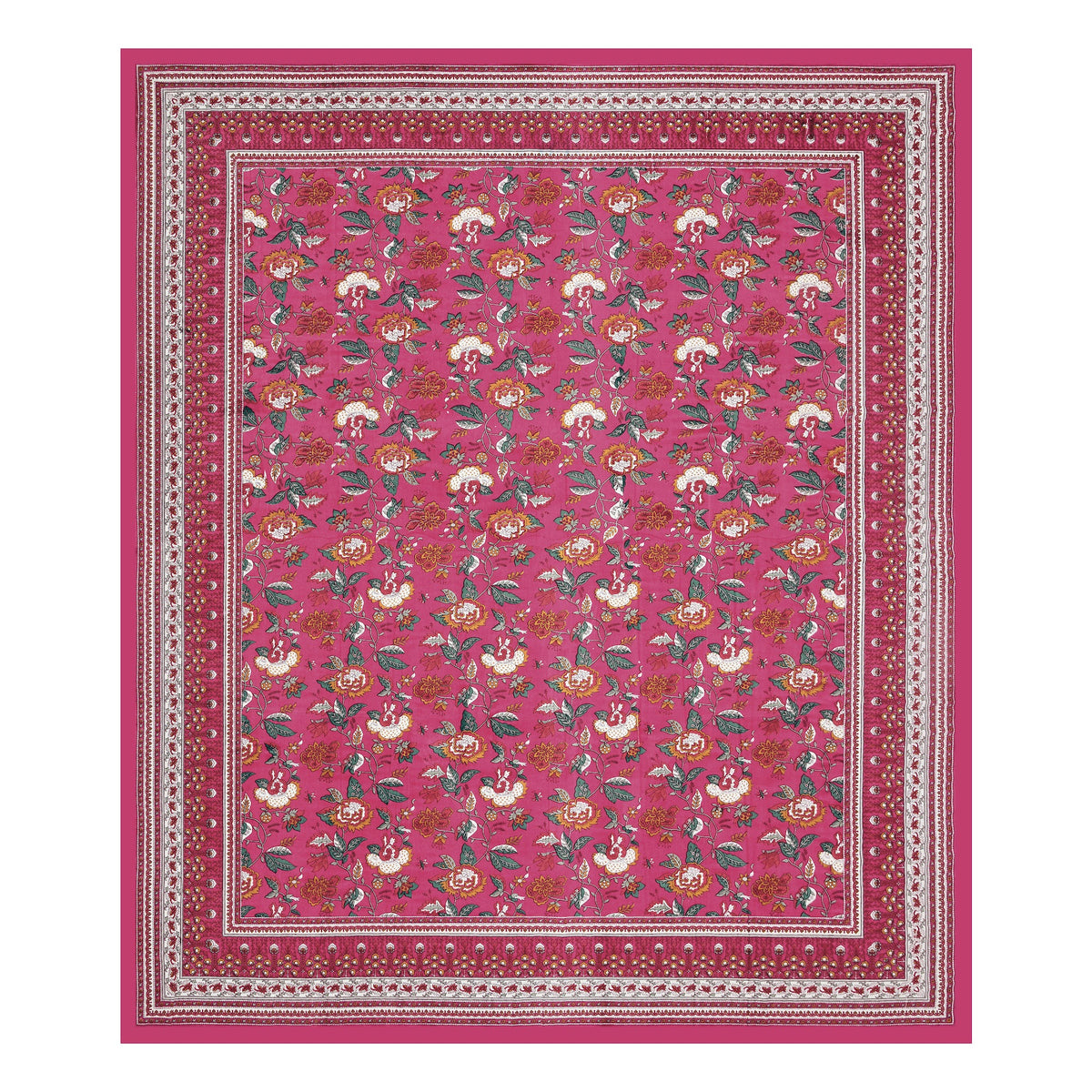 Rani Pink Gulzar Floral pure cotton double bedsheet 90x108 – Unnati collection – view 3