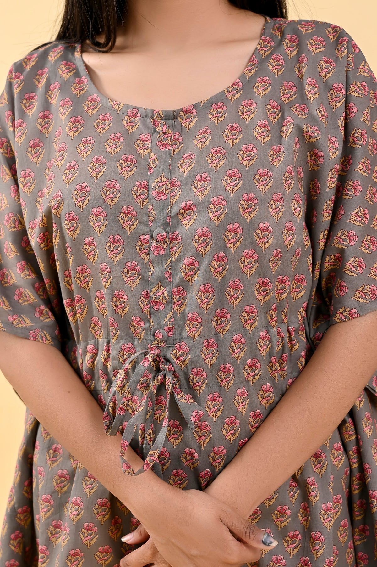 Printed Cotton Long Kaftan 50 inch – Taupe Floral (Make to Order) Ready to Wear 1uHQDdwz2jvYriv8_nVy3q4lFa0yJ4Vkm_w2000