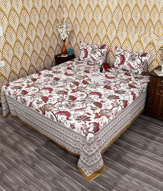 Bagru Mahal Maroon Kalamkari Floral Cotton King Size Bedsheet 108x108 with 2 Pillow Covers Bedsheet 1uePIMbHkorq3j8-vPmyCuC0Sp1NJ83q3_w2000