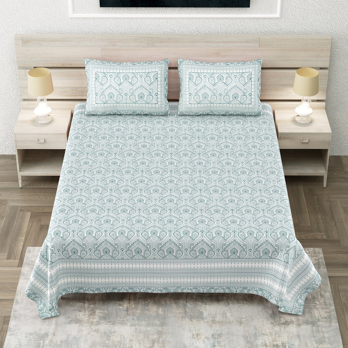 Avantika Aqua Ogee Trellis Cotton King Size Bedsheet With 2 Pillow Covers Bedsheet 1uqZPxn7W6gvkcMNEYOZOWhHuqGjBvx1Q_w2000
